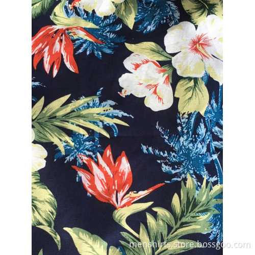 Men Cotton Printing Hawaii Shirt